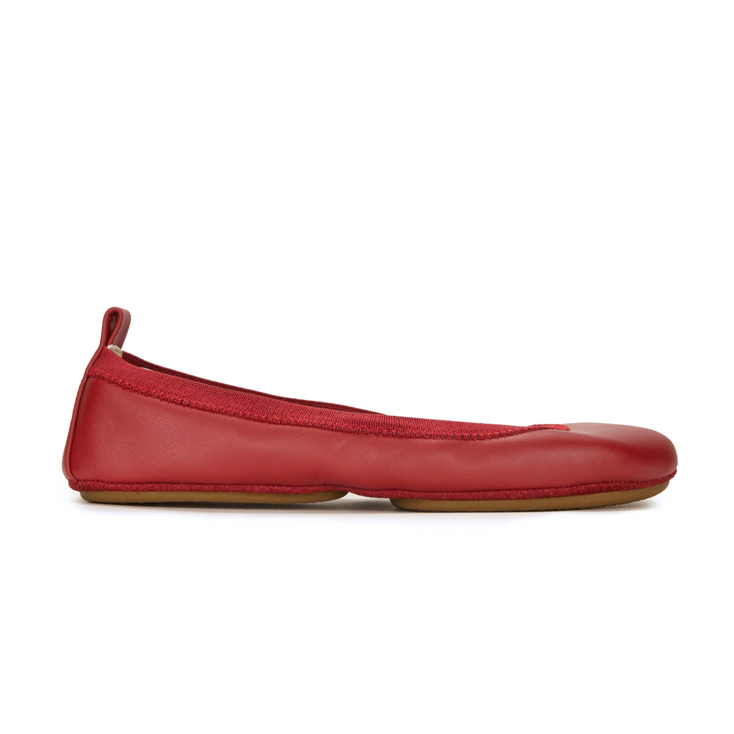 Samara Foldable Ballet Flat in Ruby Red Leather - Yosi Samra  - Women's Flats