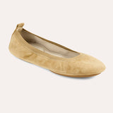 Samara Foldable Ballet Flat in Sand Suede