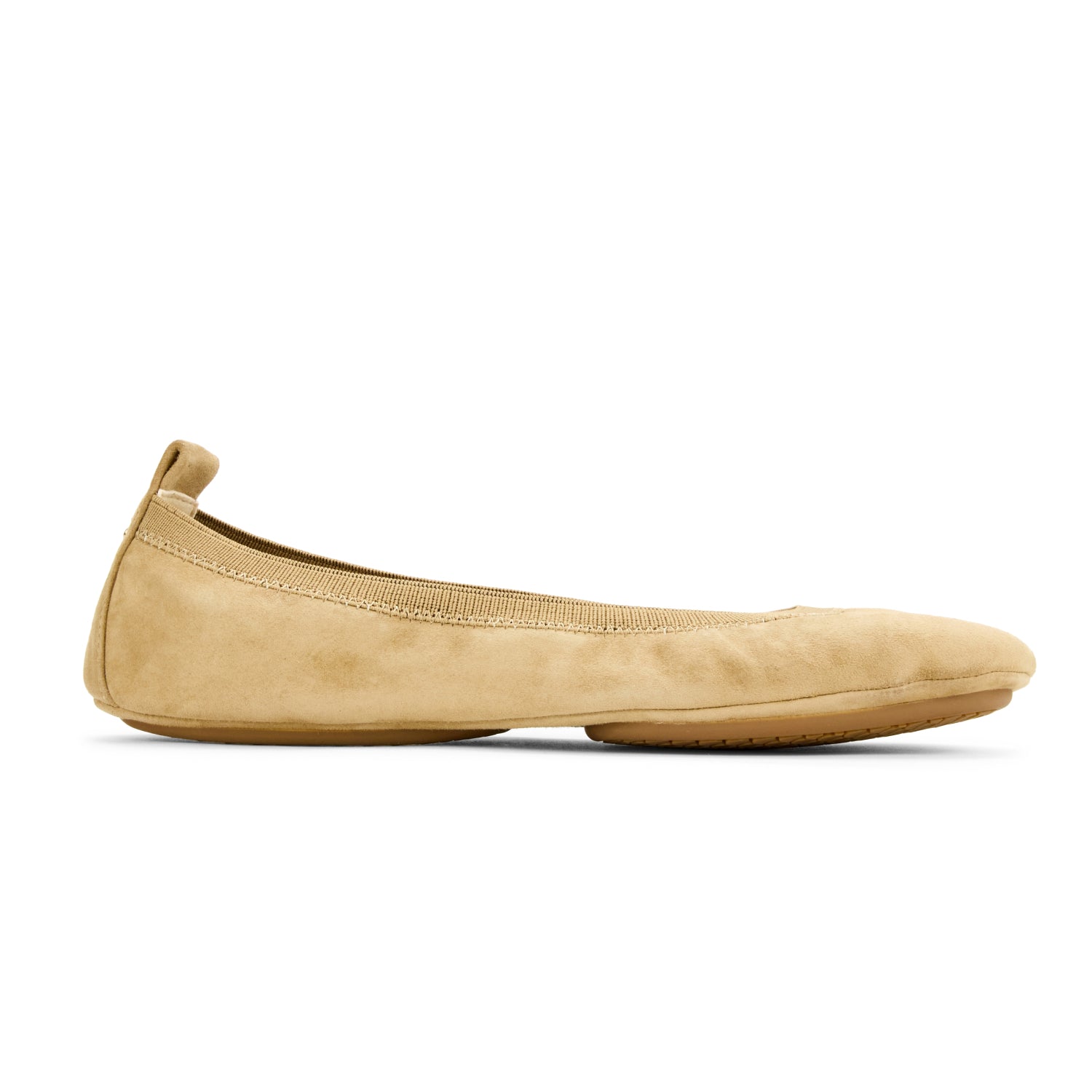 Samara Foldable Ballet Flat in Sand Suede