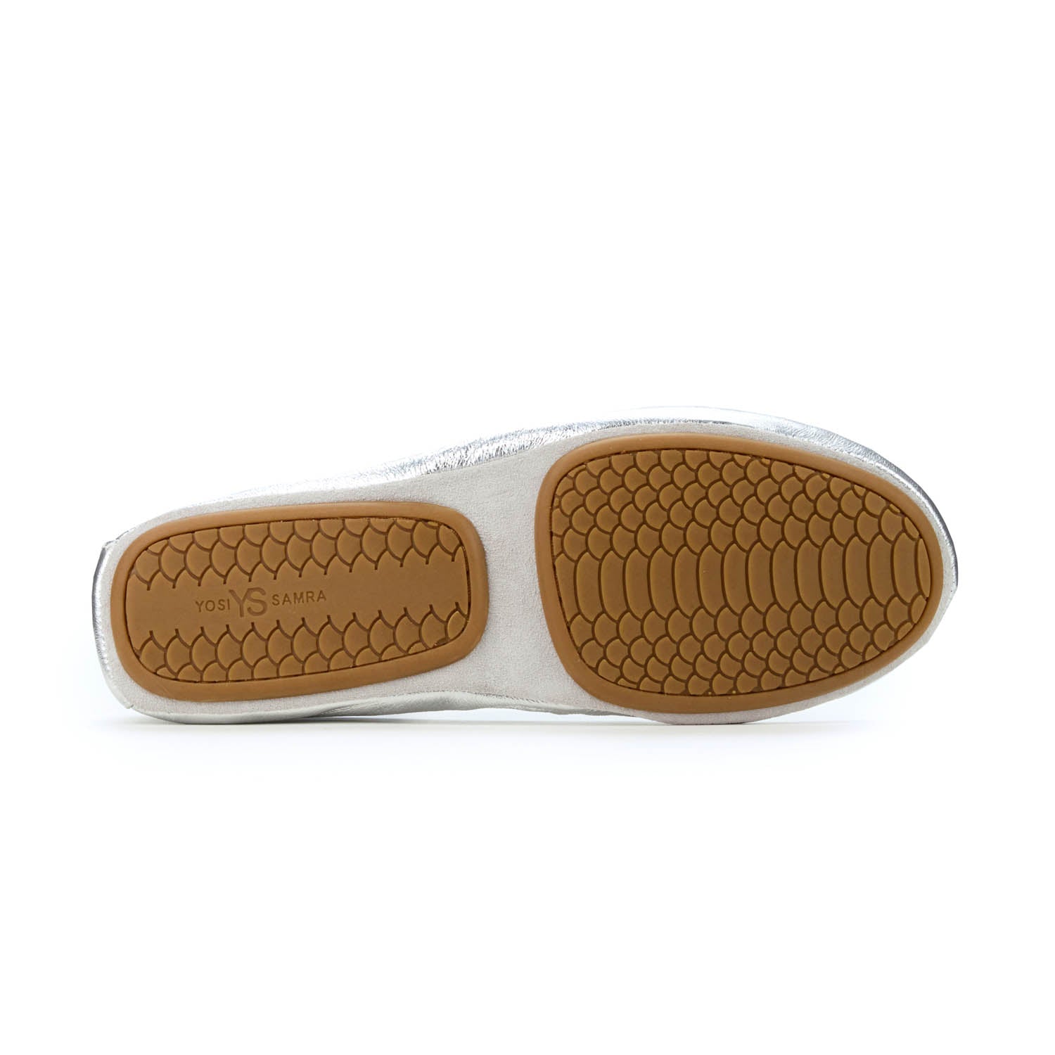 Samara Foldable Ballet Flat in Silver Leather - Yosi Samra  - Women's Flats