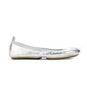 Samara Foldable Ballet Flat in Silver Leather - Yosi Samra  - Women's Flats