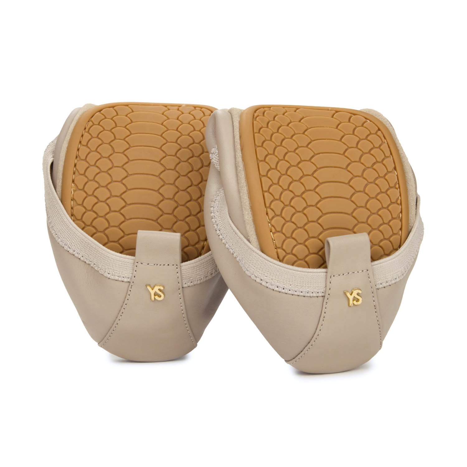 Samara Foldable Ballet Flat in Simply Taupe Leather