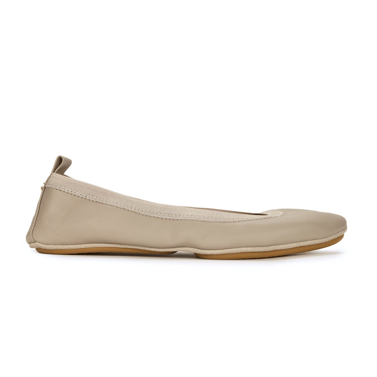Samara Foldable Ballet Flat in Simply Taupe Leather