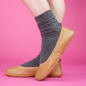 Samara Foldable Ballet Flat in Whiskey Leather - Yosi Samra  - Women's Flats