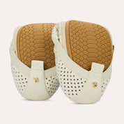 Samara Foldable Ballet Flat in White Perforated Leather