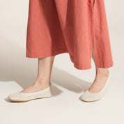 Samara Foldable Ballet Flat in White Perforated - Yosi Samra  - Women's Flats