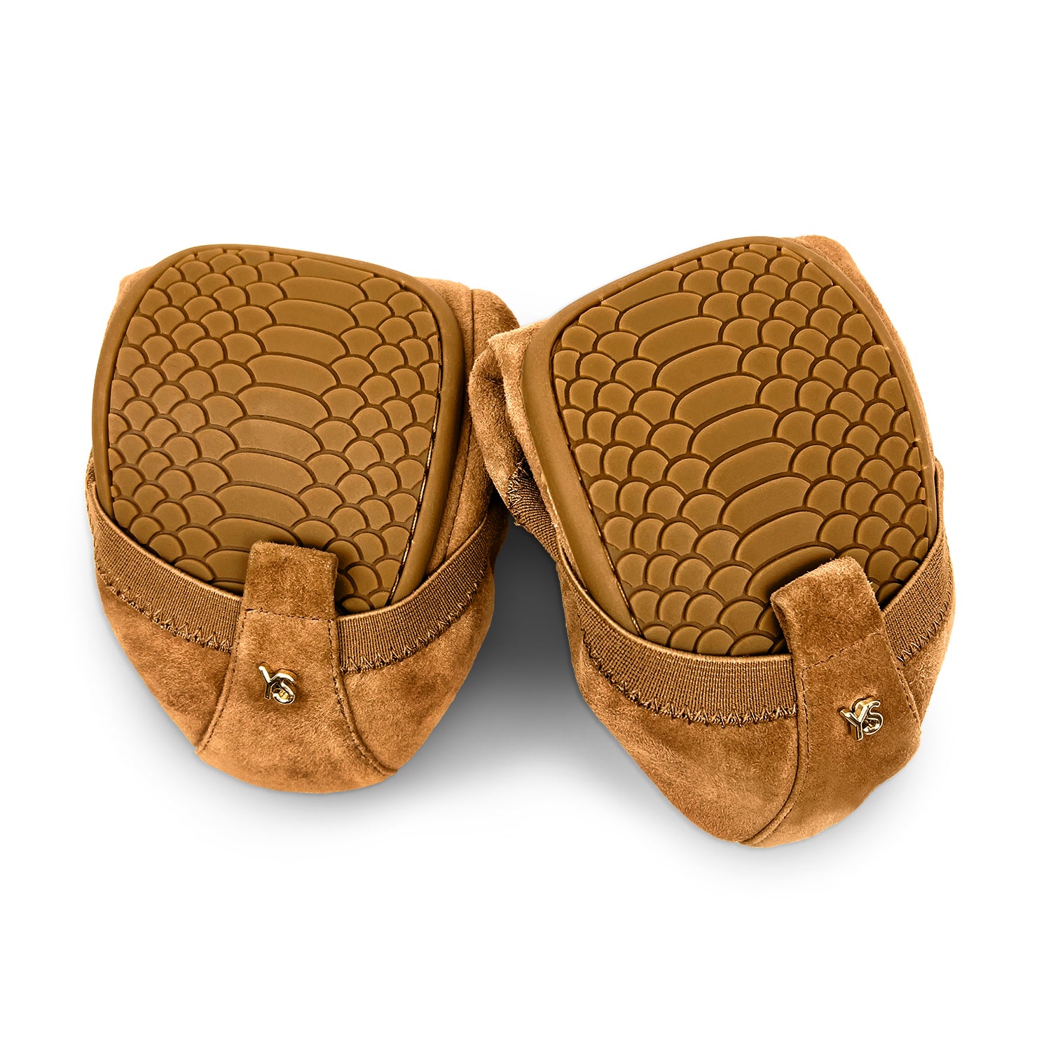 Samara Foldable Ballet Flat in Tan Suede