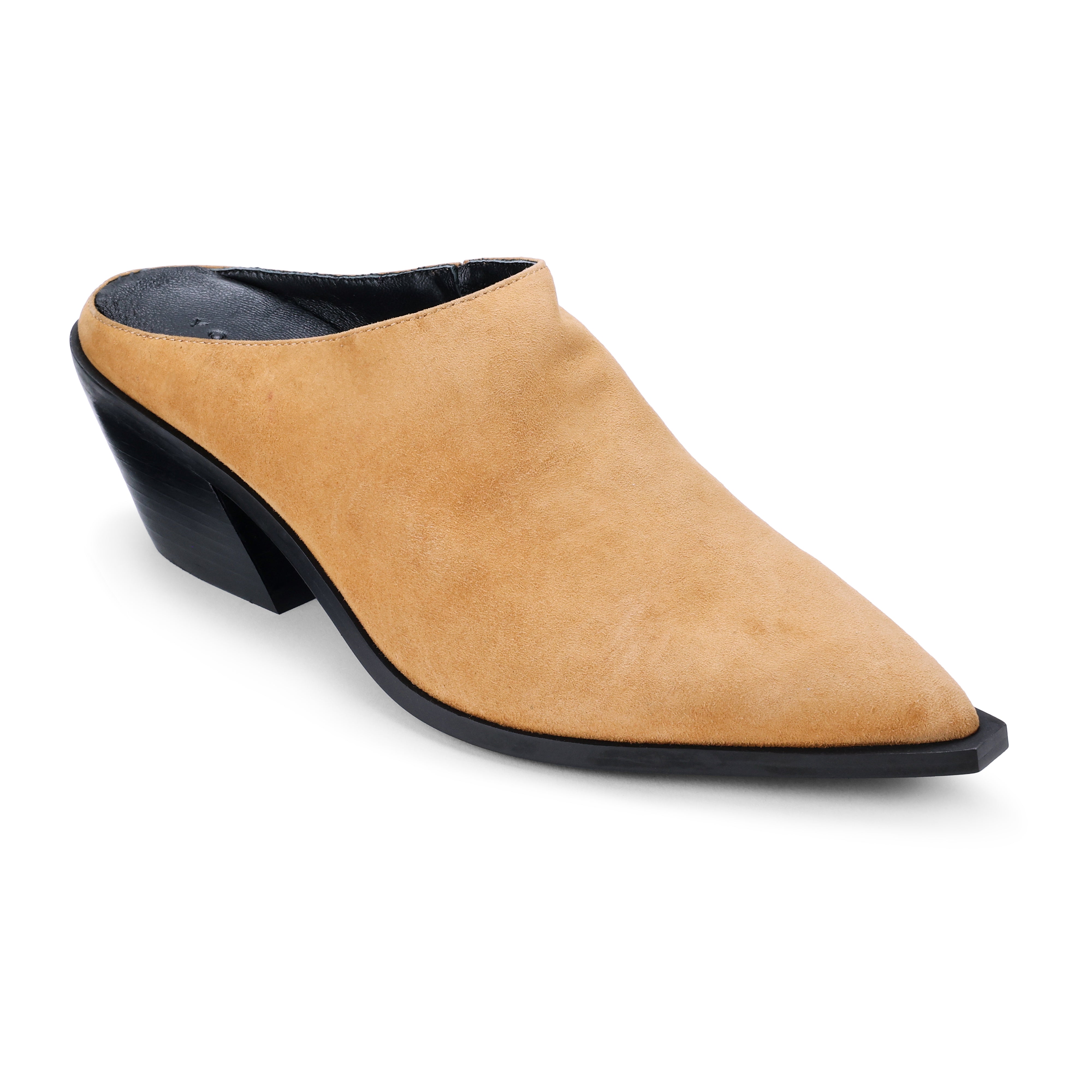 Savile Pointed Toe Mule in Whiskey Suede