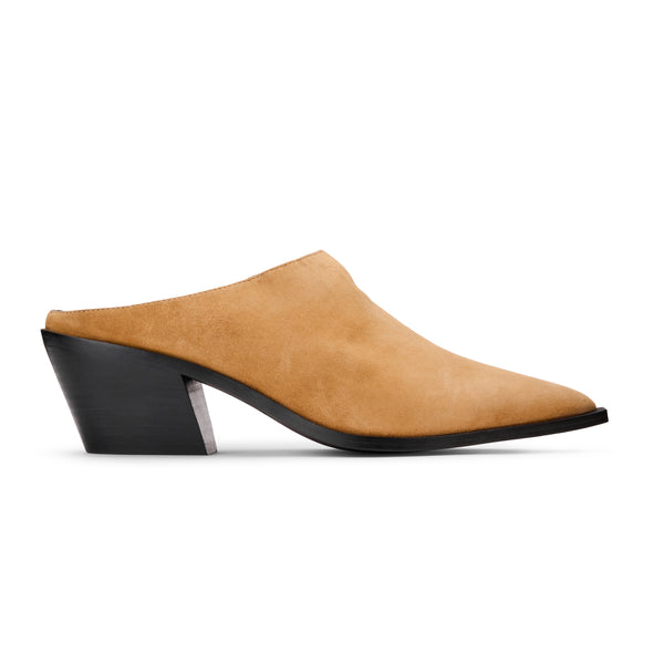 Savile Pointed Toe Mule in Whiskey Suede