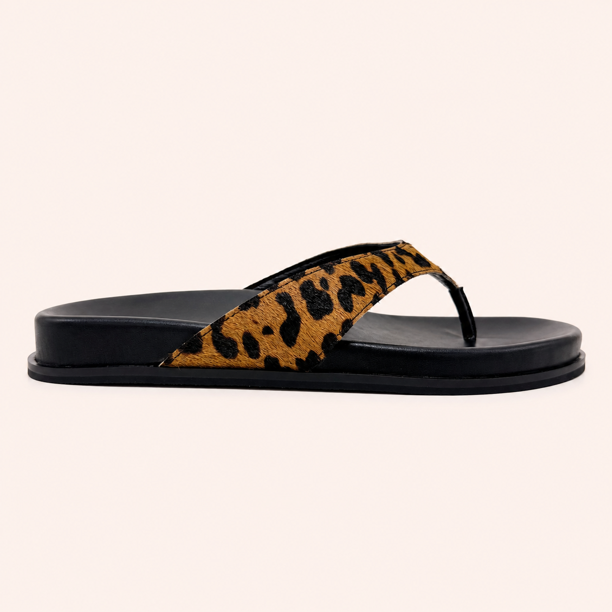 SOLANA SANDAL IN LEOPARD CALF HAIR