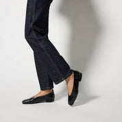 Stanton Ballet Flat in Black Eel Leather