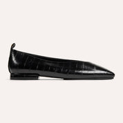 Stanton Ballet Flat in Black Eel Leather