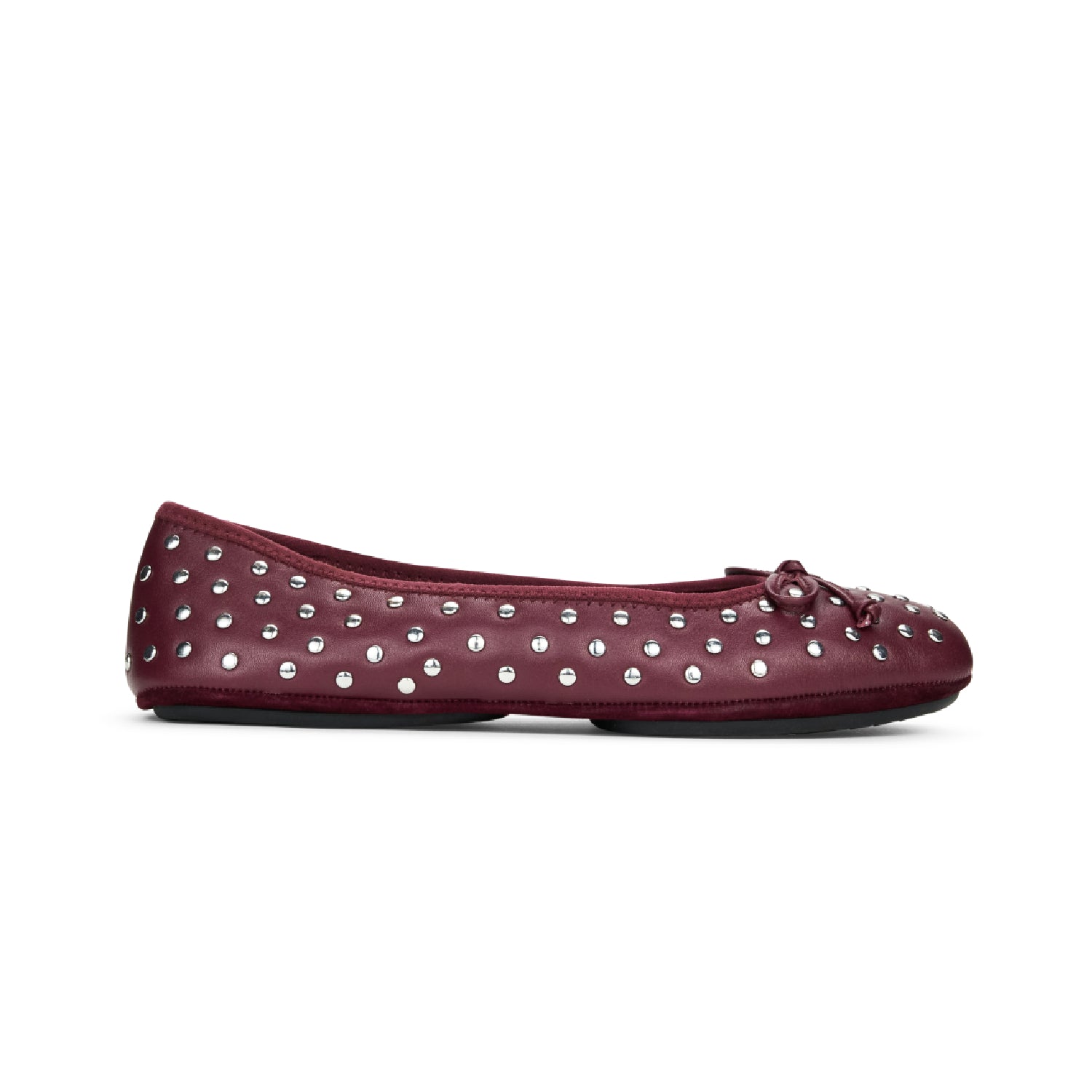 STELLA STUDS IN BURGUNDY LEATHER