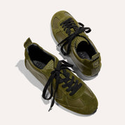 Terminal Sneaker in Olive Leather/Suede