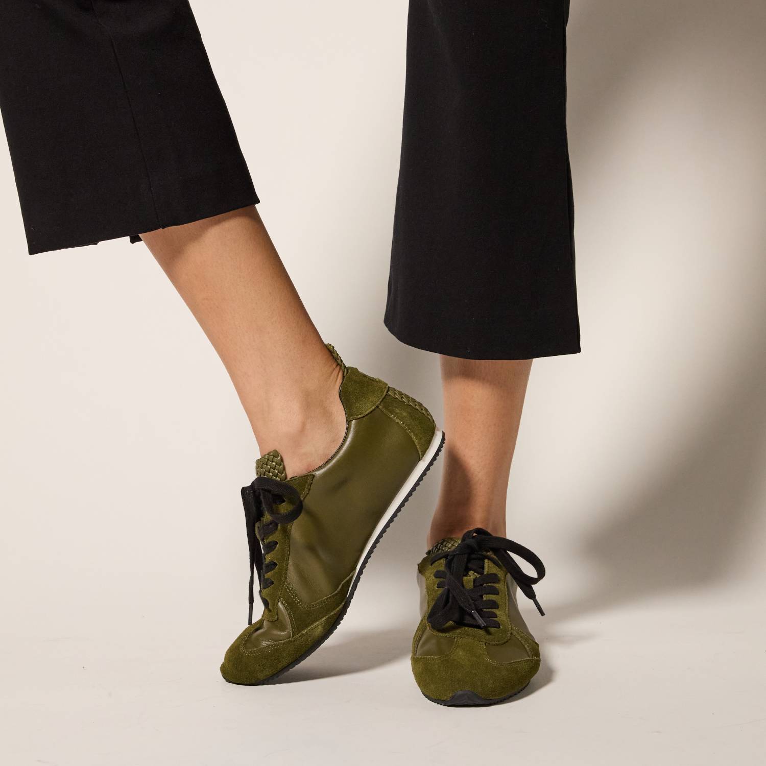 Terminal Sneaker in Olive Leather/Suede