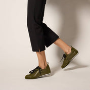 Terminal Sneaker in Olive Leather/Suede