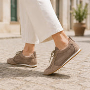 Terminal Sneaker in Taupe Mesh/Suede