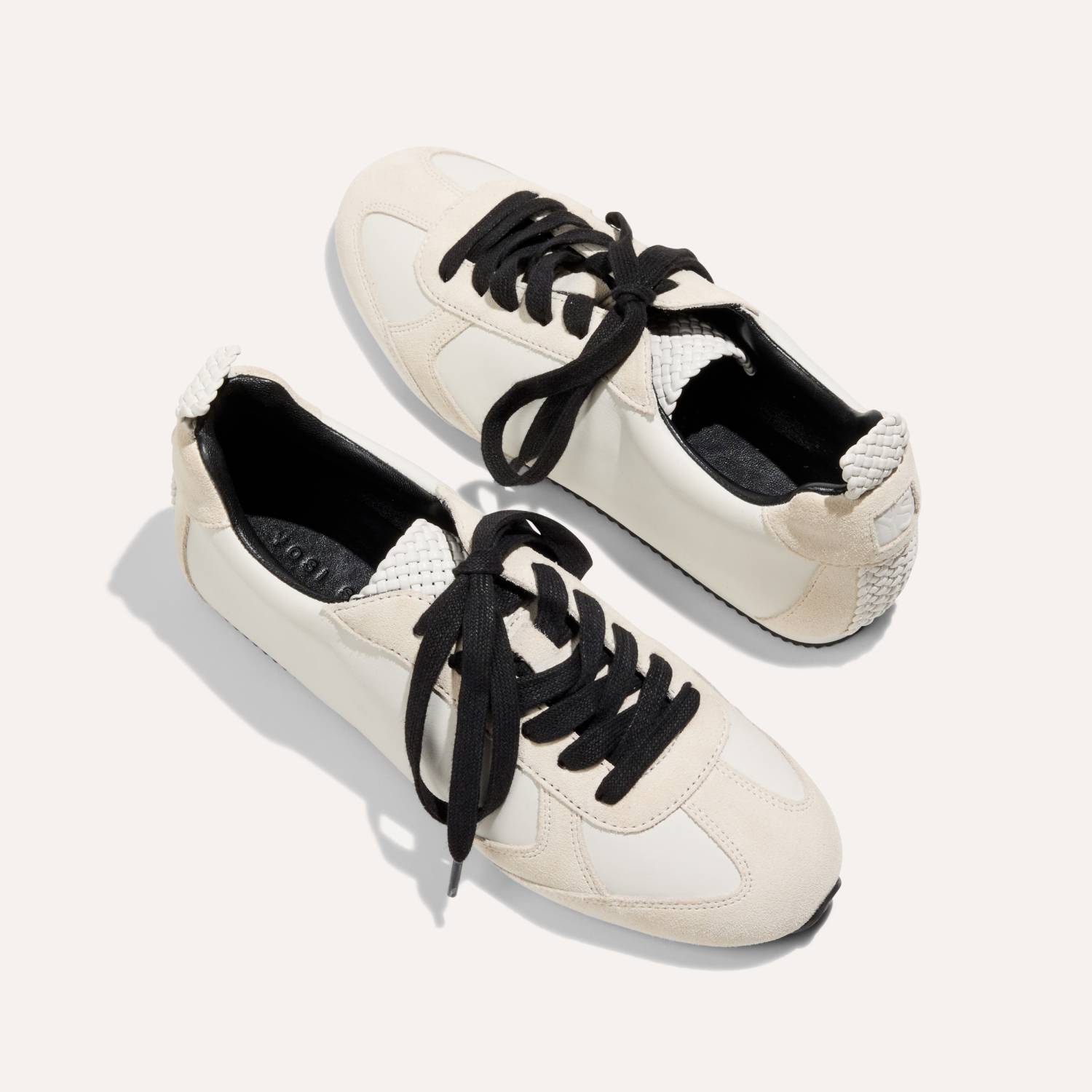 Terminal Sneaker in White Leather/Woven/Suede