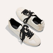 Terminal Sneaker in White Leather/Woven/Suede