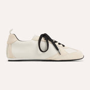 Terminal Sneaker in White Leather/Woven/Suede