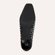 Tribeca Mule Heel in Studded Black Nappa Leather