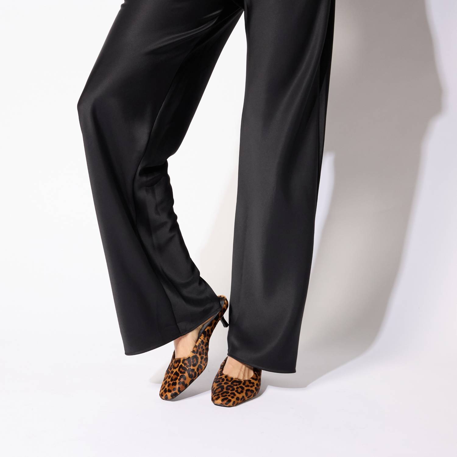 Tribeca Mule Heel in Leopard Calf Hair