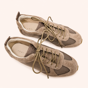 Terminal Sneaker in Taupe Mesh/Suede
