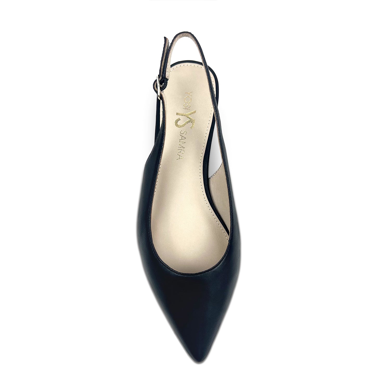 Vera Slingback Flat in Black Nappa Leather