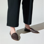 Vivina Crashback Loafer in Chocolate Croc Leather