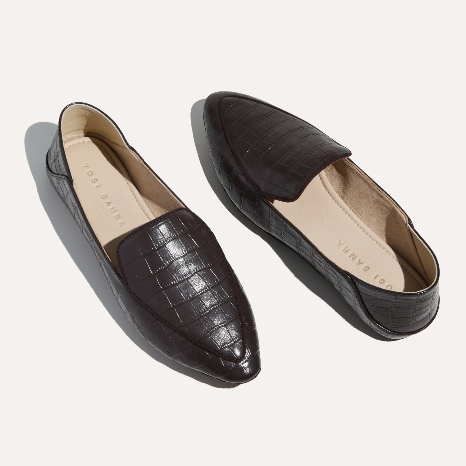 Vivina Crashback Loafer in Chocolate Croc Leather