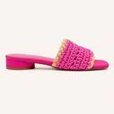 VALENCIA SANDAL IN FUSCHIA RAFFIA