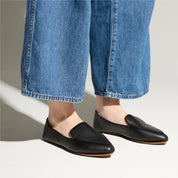 Vivina Loafer in Black Leather - Yosi Samra  - Women's Flats