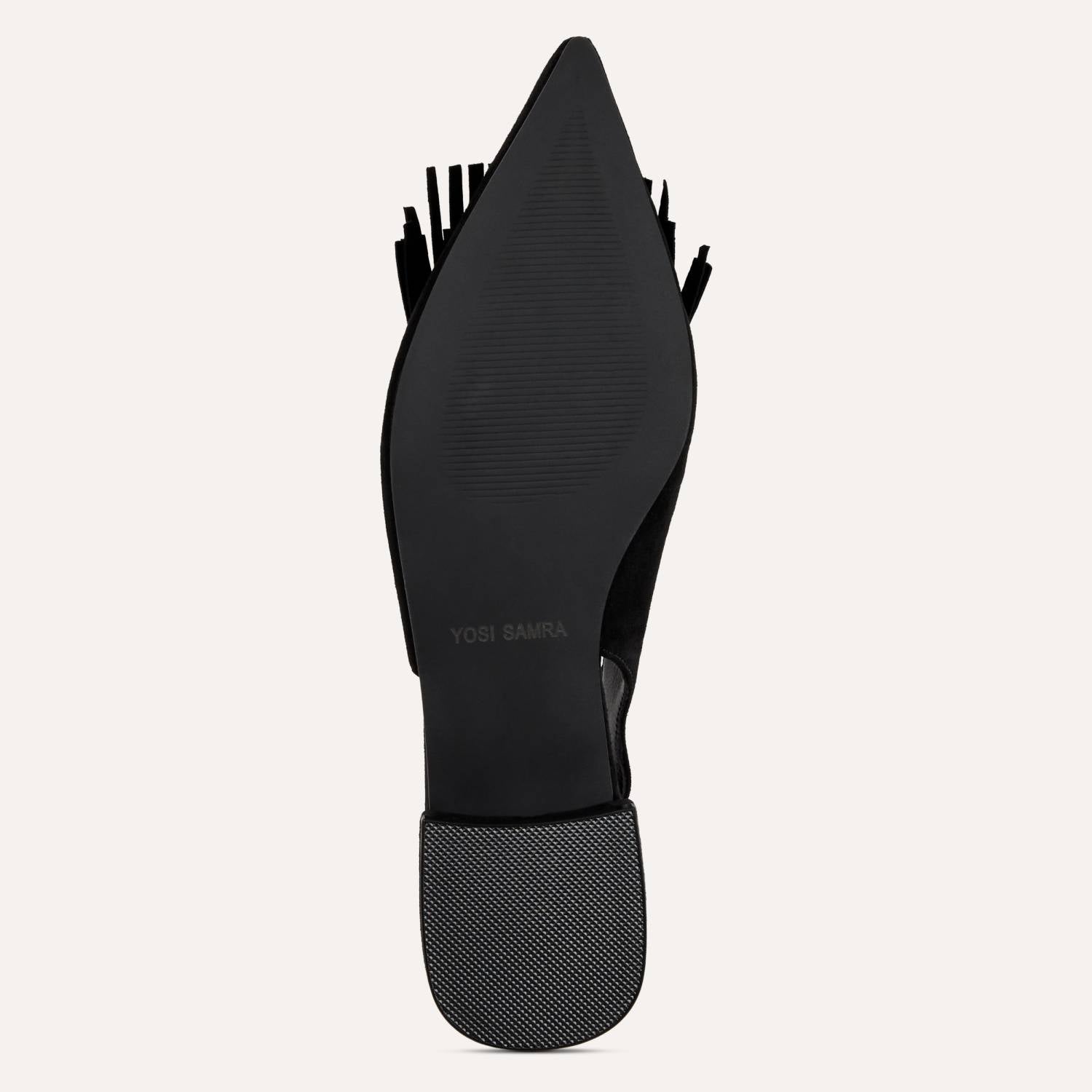 Warren Slingback Flat in Black Suede