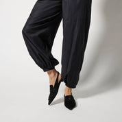 Warren Slingback Flat in Black Suede