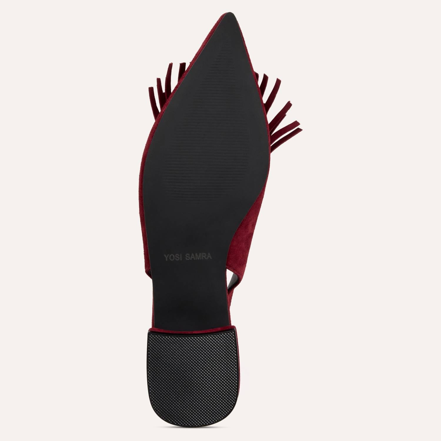 Warren Slingback Flat in Burgundy Suede