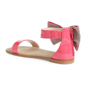 Miss Cambelle Crystal Bow Sandal in Hot Pink Patent - Kids - Yosi Samra  - Kids' Sandals