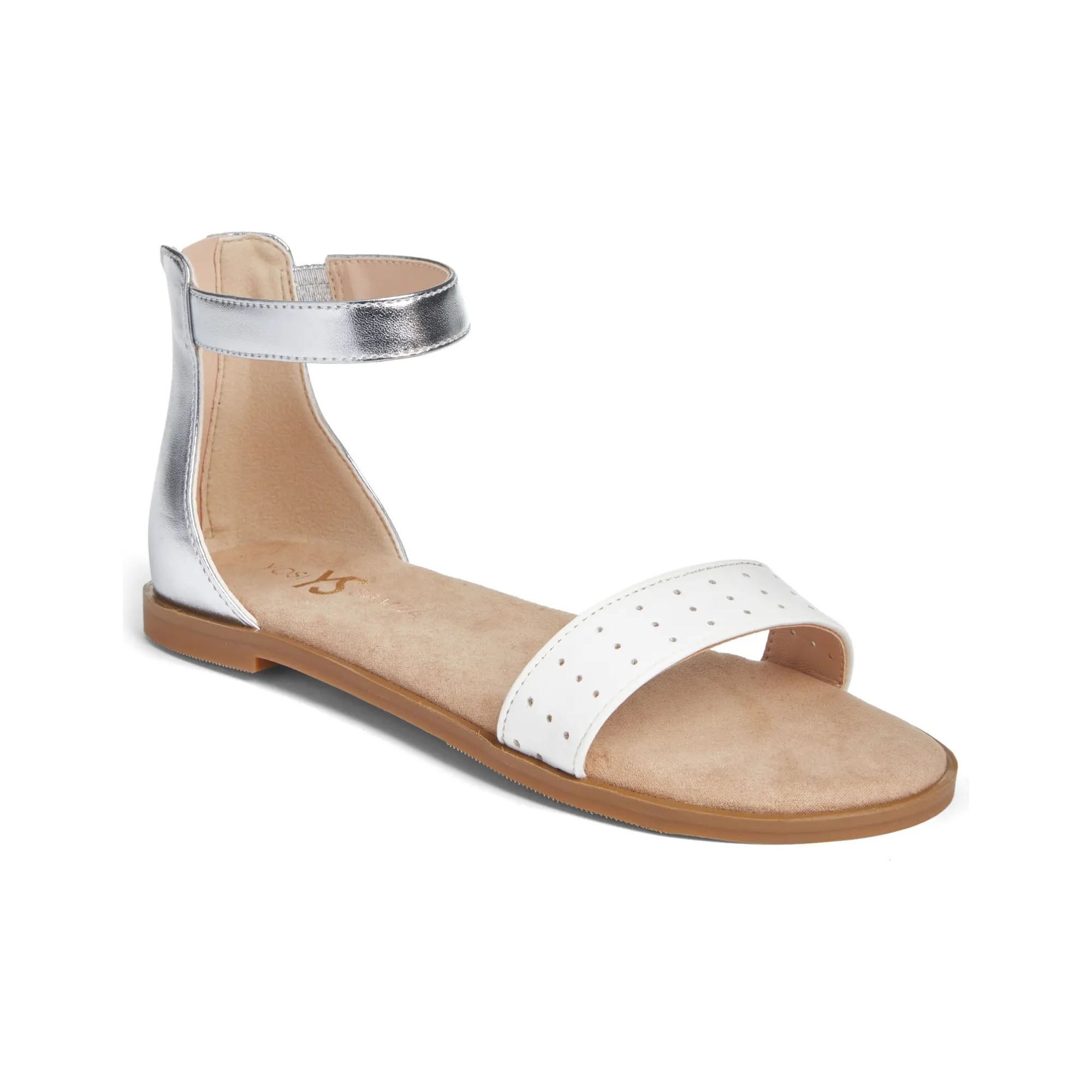Miss Cambelle Sandal in White & Silver - Kids - Yosi Samra  - Kids' Sandals
