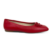 Cara Ballet Flat in Red Leather - Yosi Samra  - Women's Flats