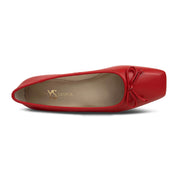 Cara Ballet Flat in Red Leather - Yosi Samra  - Women's Flats
