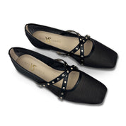 Chloe Ballet Flat in Black Mesh - Yosi Samra  - Women's Flats