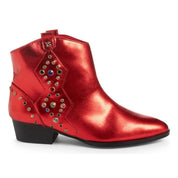 Miss Dallas Gem Western Boot in Red - Kids - Yosi Samra  - Kids' Boots