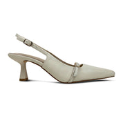 Kate Slingback Pumps in Bone Leather - Yosi Samra  - Women's Heels