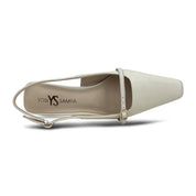 Kate Slingback Pumps in Bone Leather - Yosi Samra  - Women's Heels