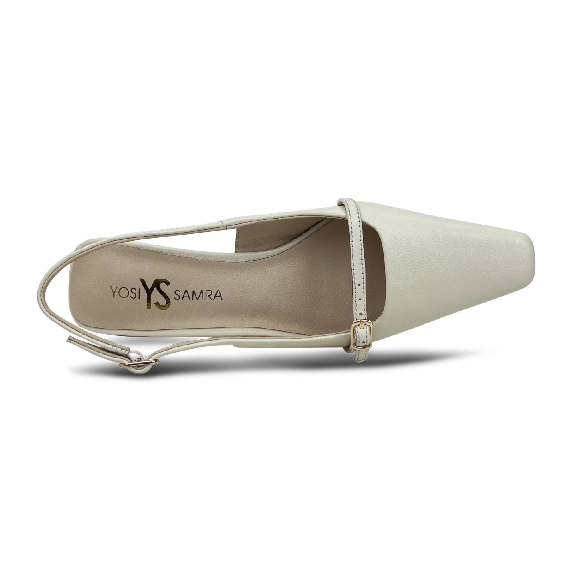 Kate Slingback Pumps in Bone Leather - Yosi Samra  - Women's Heels