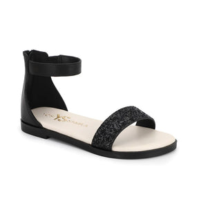 Miss Cambelle Glitter Sandal in Black - Kids