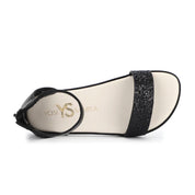 Miss Cambelle Glitter Sandal in Black - Kids - Yosi Samra  - Kids' Sandals