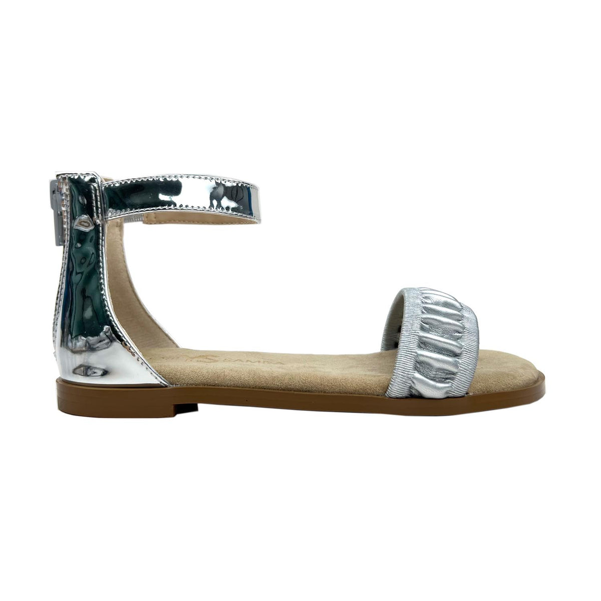 Miss Cambelle Ruffle Sandal in Silver - Kids