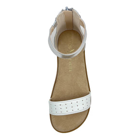 Miss Cambelle Sandal in White & Silver - Kids