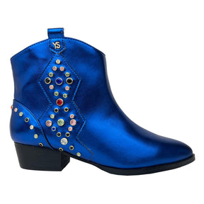 Miss Dallas Gem Western Boot in Blue - Kids