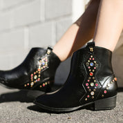 Miss Dallas Gem Western Boot in Black - Kids - Yosi Samra  - Kids' Boots